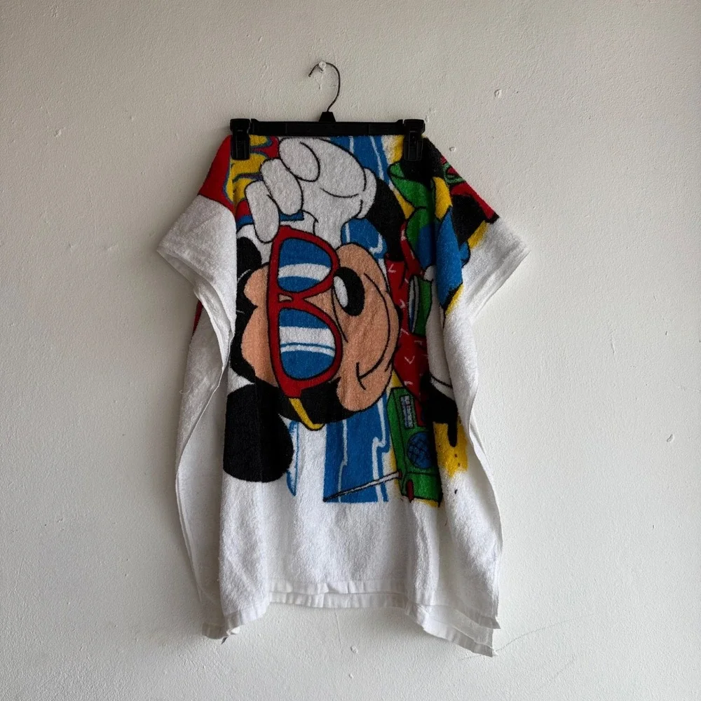 Vintage 90s‎ Disney Mickey Mouse Beach Towel Franco Surf Sunglasses Retro Vtg